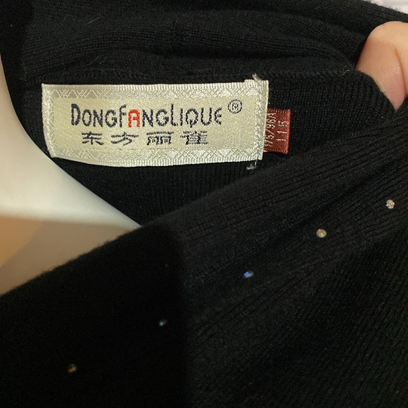 Élégant black rhinstone sweater - Picture 5 of 6